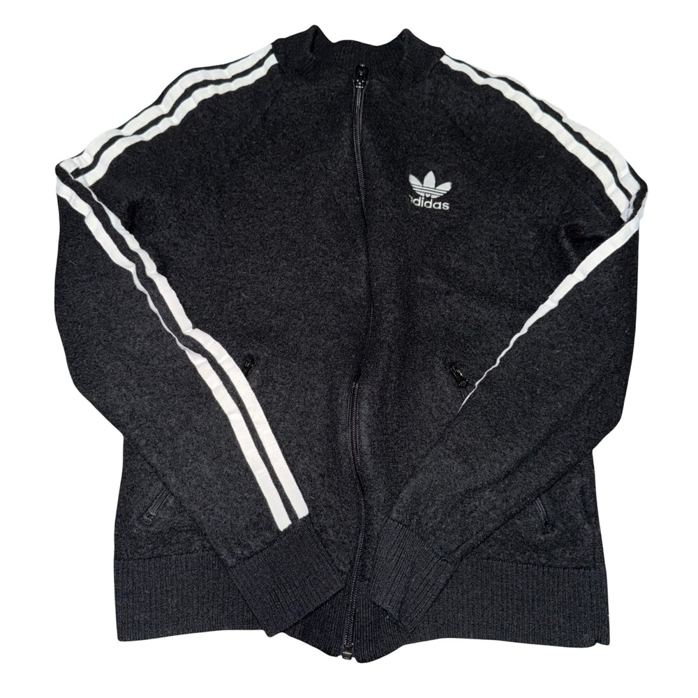 Adidas Originals Wool Blend Full Zip Track Jacket‎ AY5234 Black White Stripe S